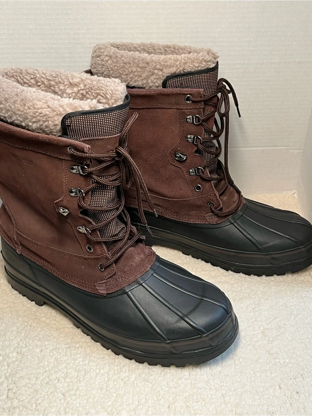 GH Bass & Co Vulture Men's Winter Duck Boots Size 12 Waterproof Suede Brown